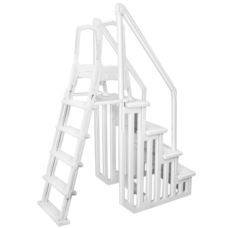 Deluxe A-Frame Above-Ground Swimming Pool Ladder Large Entry Non D3