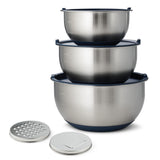 8-Piece Stainless Steel Mixing Bowl and Grater Set with Lids