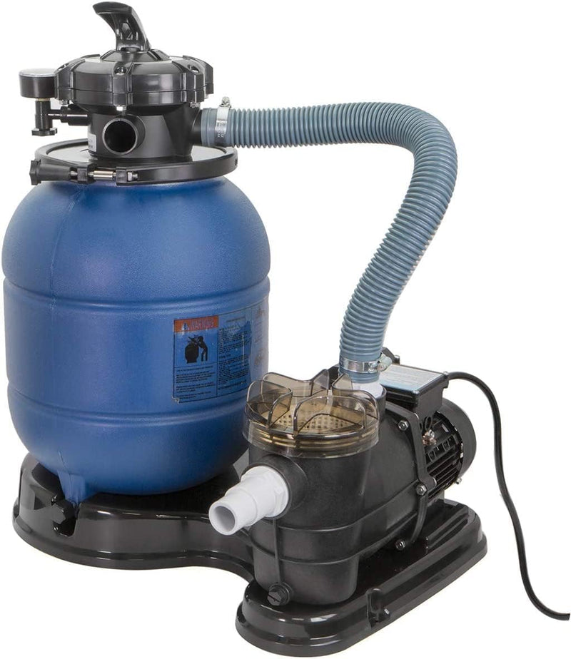 13-inch sand filter, 0.75 horsepower, swimming pool pump, 2400 gallons per hour, suitable for outdoor swimming pool package, multi-interface valve, maximum capacity 10000 gallons, 1-1/4 inch NPT interface K7