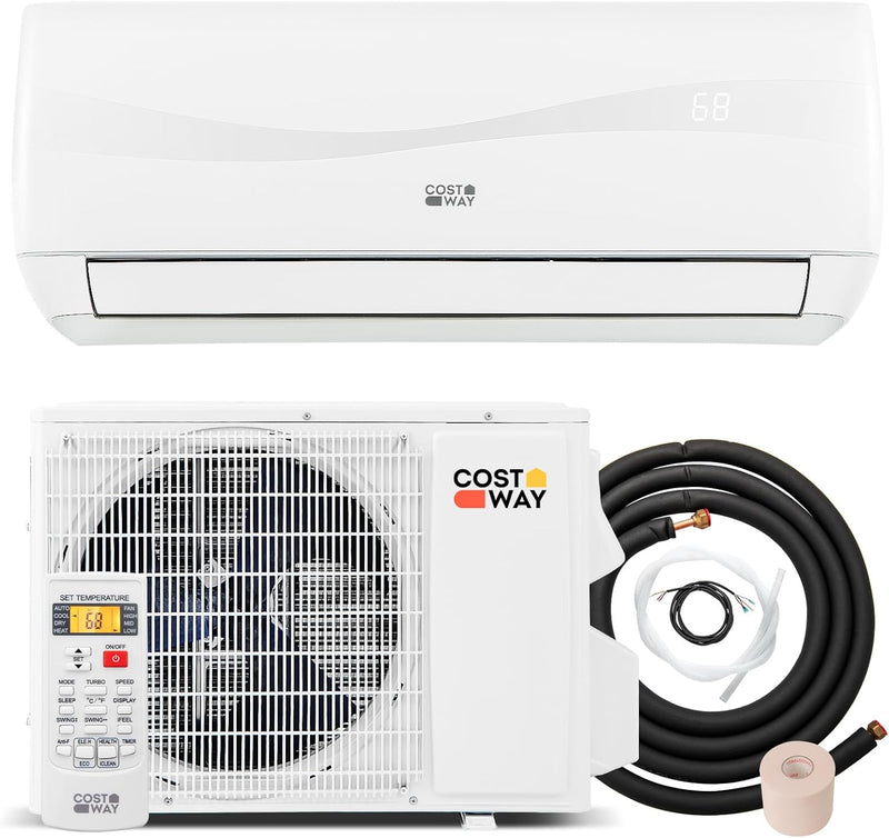 12000-watt mini split air conditioner and heater, 20 energy efficiency rating, 115 volts, wall-mounted tubeless air conditioning unit, capable of cooling rooms with an area not exceeding 750 square feet, energy-efficient inverter air conditioner equi M6