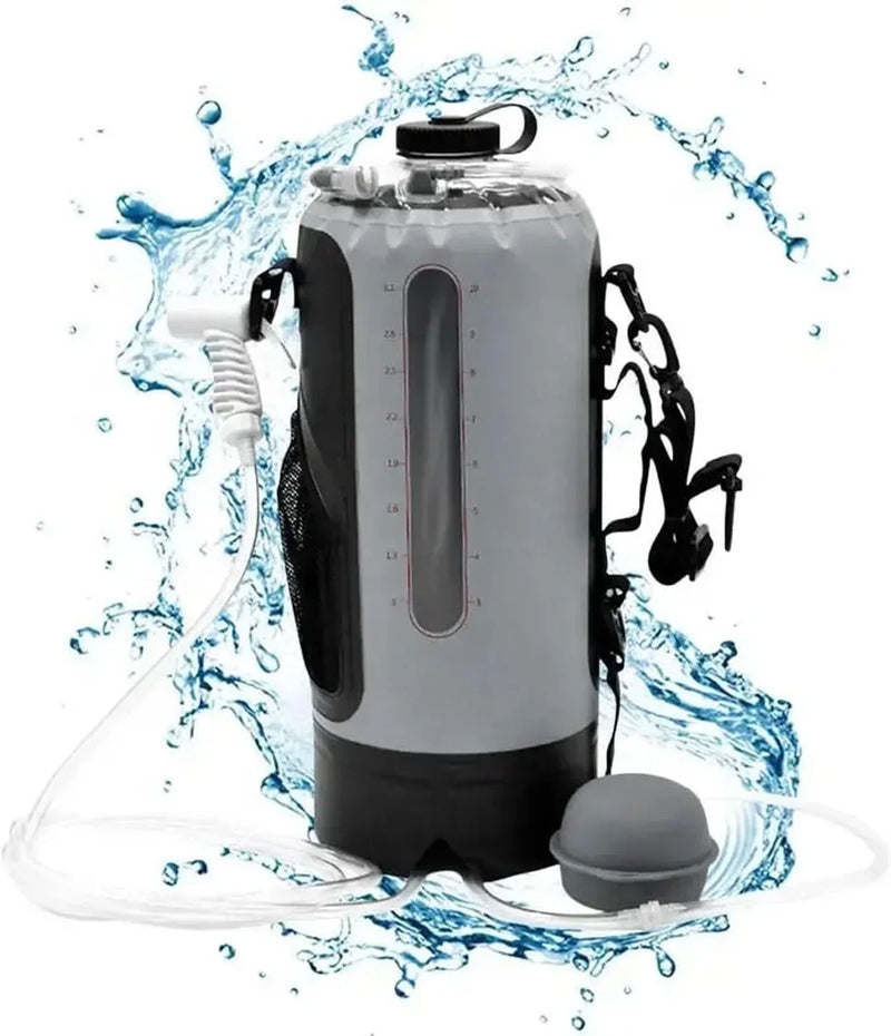 Outdoor sports water bag, portable solar shower set, with pressure foot pump, foldable travel water storage device, suitable for camping, beaches, travel and activities. G9