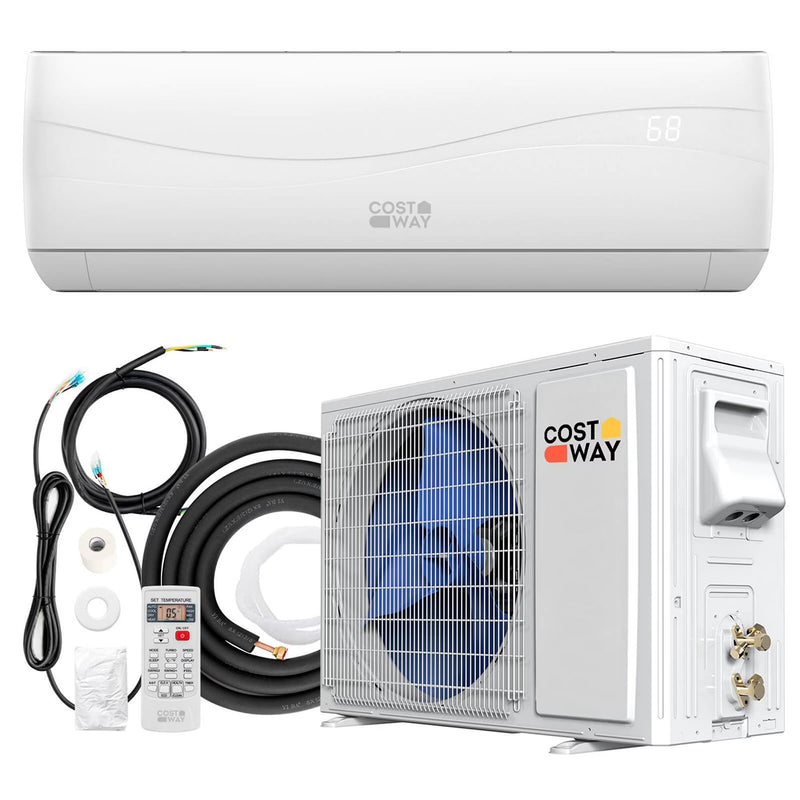 Costway 18000 BTU Mini Split Air Conditioner Heater 19 SEER2 1250 Sq. Ft Coverage X8