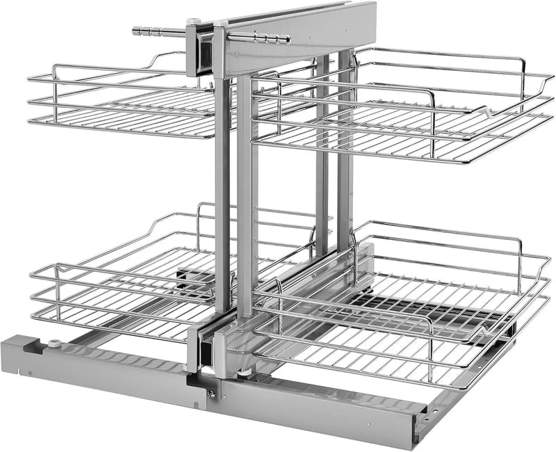 18-inch double-layer removable shelves with 4 shelves, silver color C6