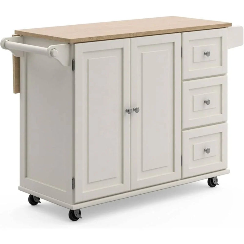 Homestyles Dolly Madison Mobile Kitchen Island Cart, Drop Leaf Breakfast Bar A8