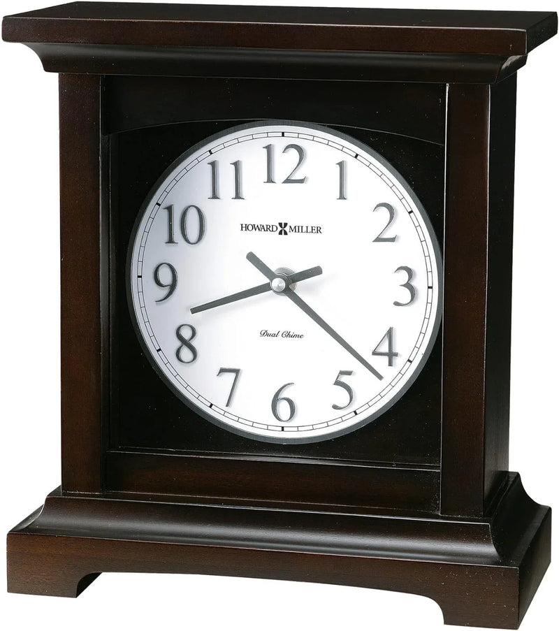 Type II Clock 549-718 - Black coffee-colored surface, with a retro home decoration style, quartz movement, dual alarm function, and automatic nighttime alarm-off feature I6