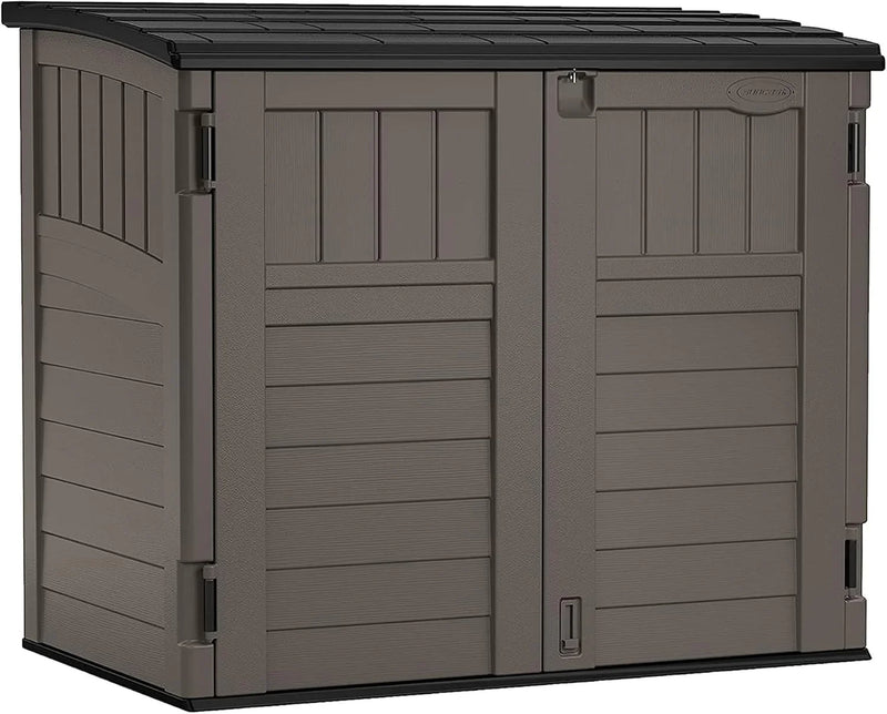 34 Cu. Ft. Horizontal Shed for Outdoor Storage w/Locking System, Stoney/Black S2