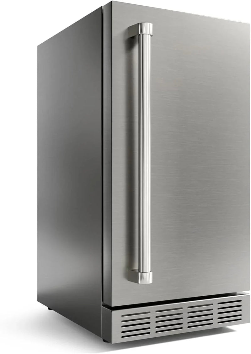 15 Inch Outdoor Refrigerator, Weather Proof Stainless Steel Beverage Beer Cooler Under Counter Fridge, Indoor/Outdoor Refrigerator with 3 Shelves for Patio Kitchen and Commercial Use D0