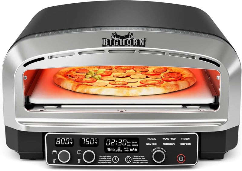 BIG HORN 14" Electric Pizza Oven, Countertop, Stainless Steel C5