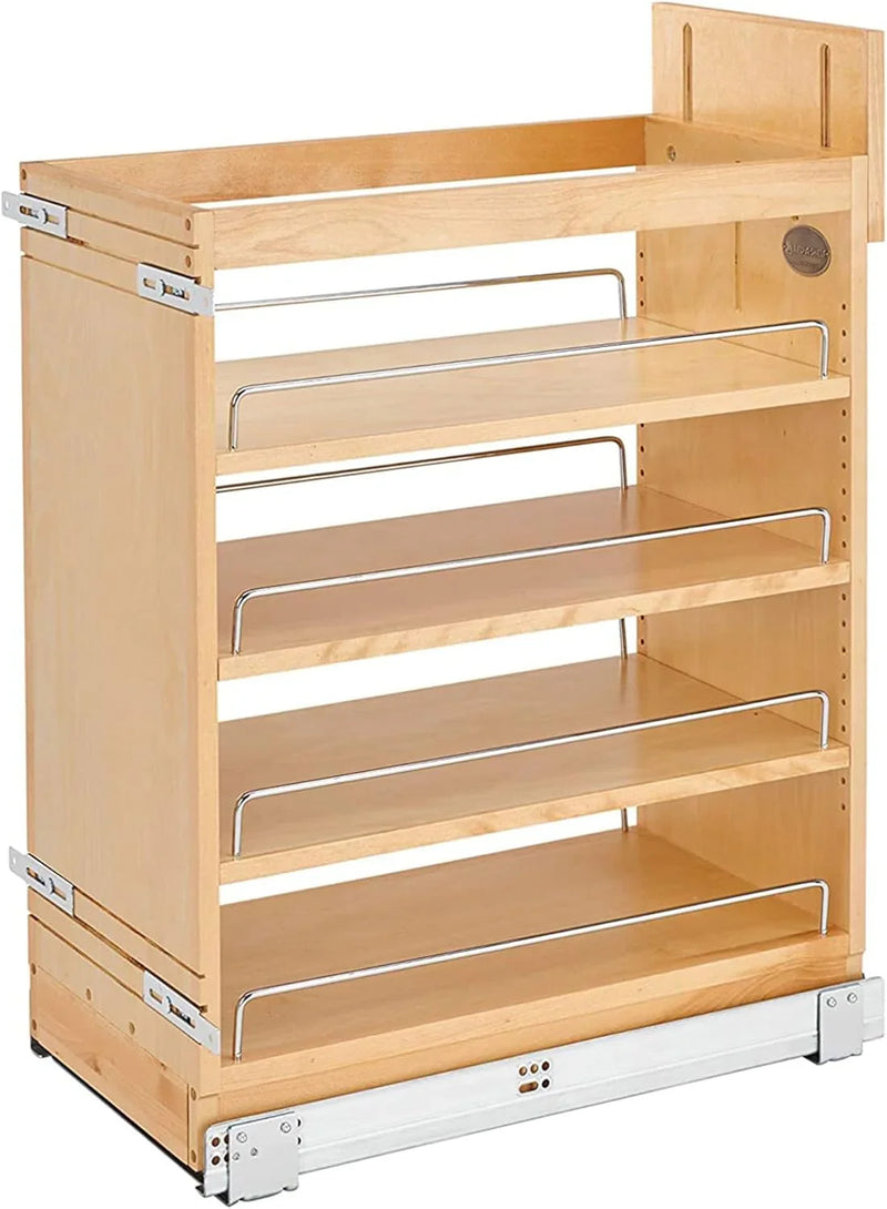 Retractable storage rack, suitable for kitchen/bathroom cabinets, equipped with soft-closing fully telescopic rails and adjustable shelves H0