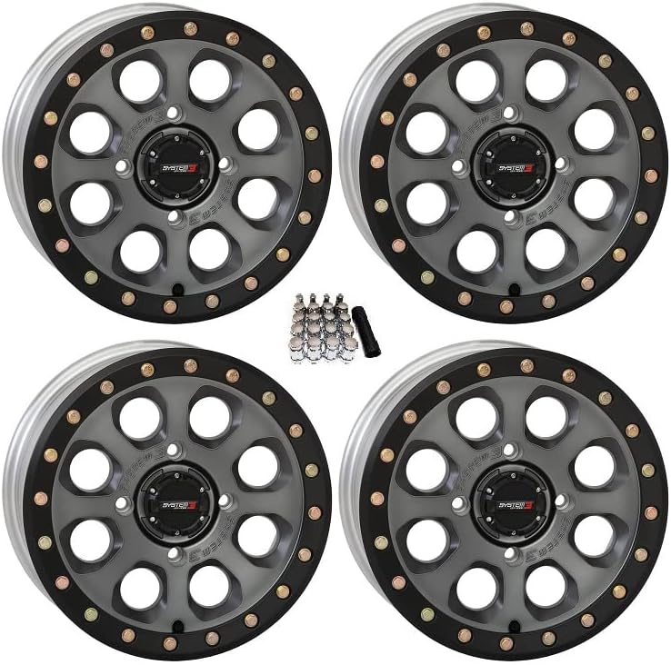 SB-7 Beadlock 15" Wheels Titanium (5 2) Polaris RZR 1000 XP/Ranger XP 900/1000 M8