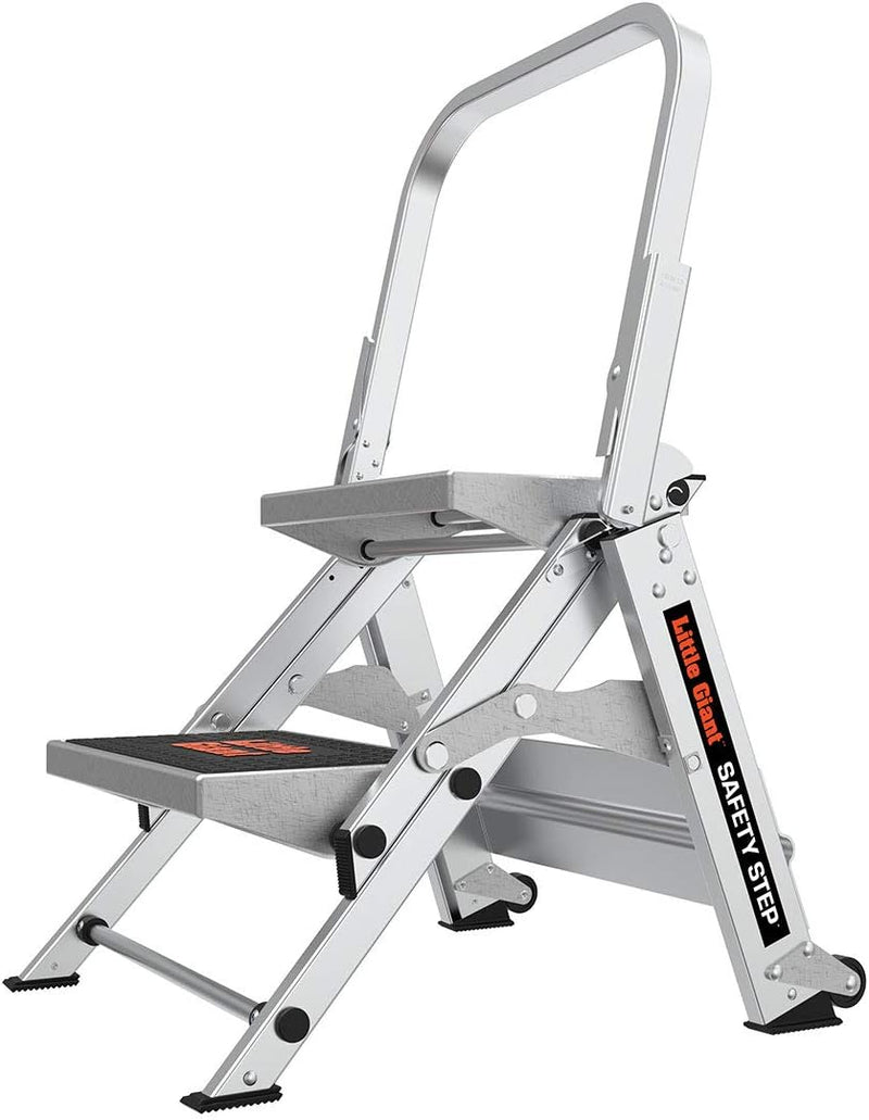 Little Giant Ladder, Safety Step, Three-step Design, 3 feet high, Footrest, Aluminum, Type 1A, Load Capacity 300 pounds M1