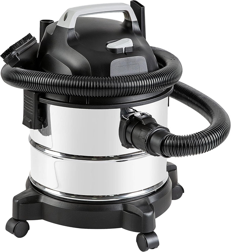 Basic type wet-dry dual-purpose vacuum cleaner, 4-gallon capacity for home use, 3 horsepower, stainless steel material, gray/black N4