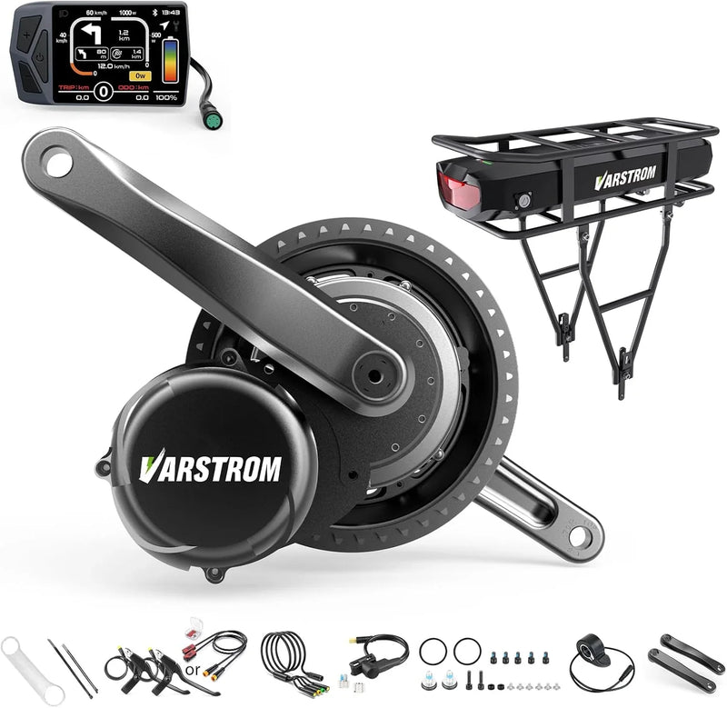 Torque Sensor Tong-Sheng TSDZ8 Mid Drive Motor Kit - 48V 750W Electric Bike Conversion Kit with EKD01 Display and Battery Optional, Compatible with BB 68-73MM Mountain/Road Bikes U5