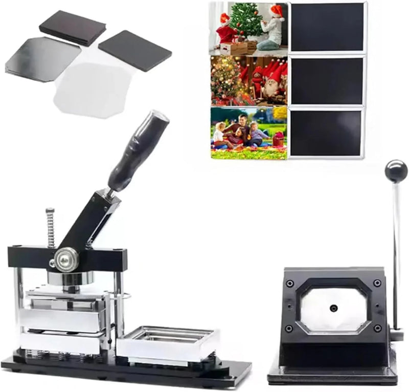 DIY Fridge Magnet Badge Maker Kit Button Badge Machine with Paper Cutter & 100pcs Components - Create Custom Photo Magnets, Badges & Stickers for Home, Office Or Gifts 80 * 53cm H2