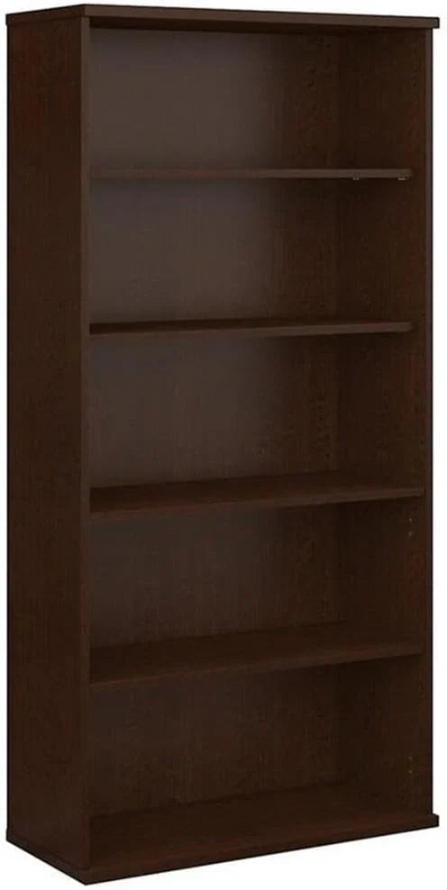 Bush Business Furniture Series C Tall 5 Shelf Bookcase in Mocha Cherry, Large Bookshelf for Home and Professional Office B9