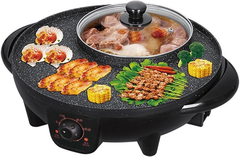 Hot Pot Barbecue Integrated Pot Home Smokeless Electric Barbecue Pan Roaster Electric Grill Kitchen Appliances C3