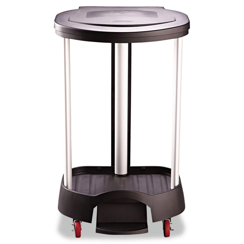 Administrative series floor-standing clothing storage basket / laundry basket, with front locking casters, capacity 30 gallons, black, without handle cover, suitable for hospitals / medical laboratories / commercial premises T4