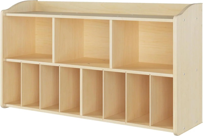Foundations Wall- Mounted Diaper Organizer for Daycares, 3 Large & 8 Small Storage Compartments, Wood Construction, Maximum Durability E0