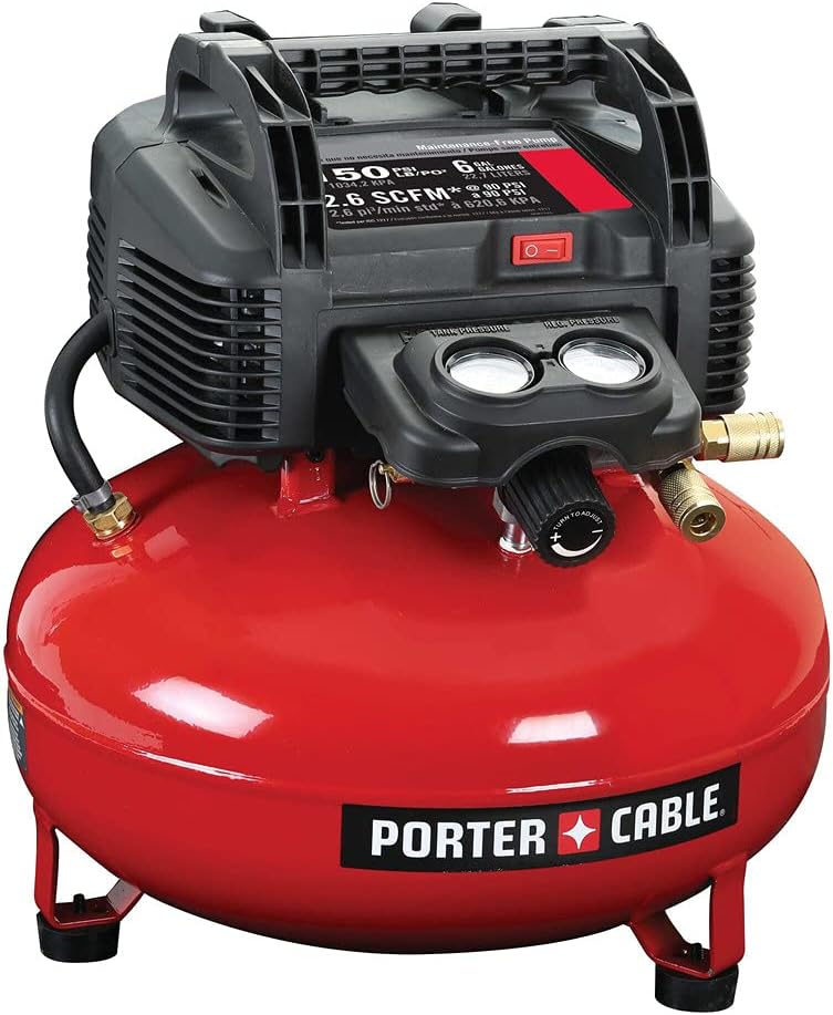 Air Compressor, 6-Gallon, Pancake, Oil-Free (C2002-ECOM) T8