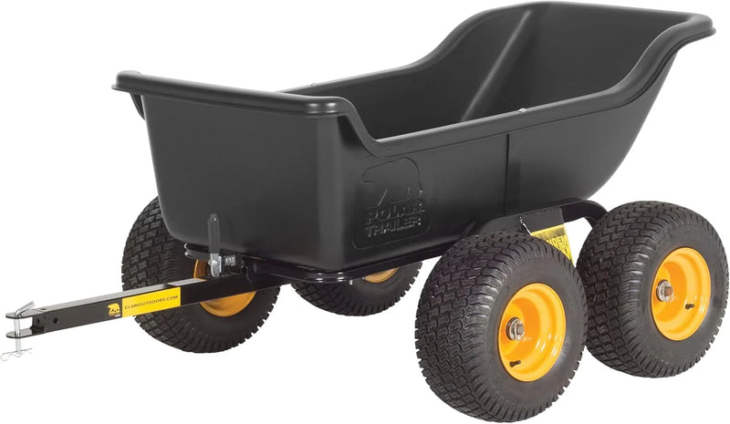Heavy Duty Tandem Axle Cubic Foot ATV UTV Lawn Mower Trailer TA1200 and Wide Track Rubber Wheels Hauling Outdoor-Black, 1200 lbs. -15 cu.ft M2