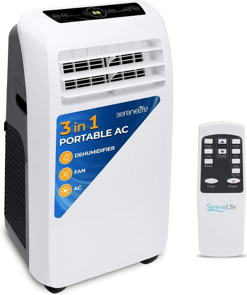 3-in-1 Portable Air Conditioner with Built-in Dehumidifier Function,Fan Mode, Remote Control, Complete Window Mount Exhaust Kit W2