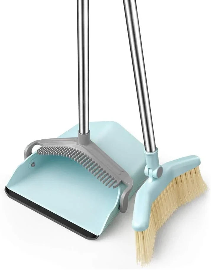Long Handle Broom and Dustpan Set, Home, Kitchen, Room, Office, Upright Dust Pan Combo for The Lobby Floor S0