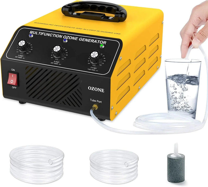 Ozone Generator 40,000 mg/hour, Dual Mode, Professional O3 Odor Eliminator, Equipped with a booster pump, 20,000 mg, 20,000 mg and 500 mg three timing functions, applicable area 7000 square feet, highly suitable for home and car use. S9