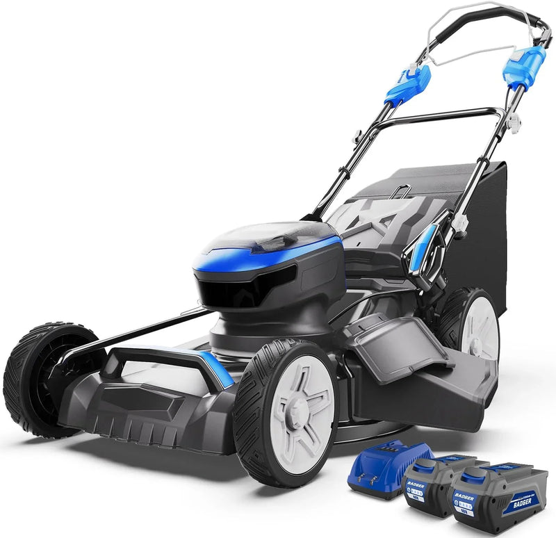 Lawn Mower 40V Brushless 18" Cordless, 5 Cutting Height Adjustments Electric Lawn Mower, Quickly Folding Within 5’s, 4.0AH Battery and Super Charger Included. H1