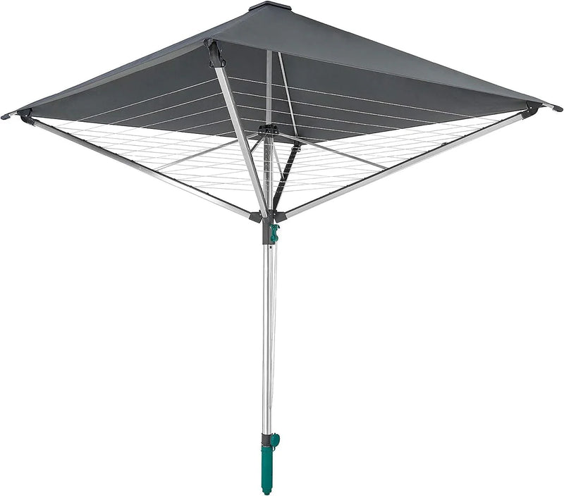 Rotary dryer Linno Protection 400 model, aluminum - rust-proof treatment, gray, 40-meter long, with an umbrella-shaped device, rotary dryer with a covered clothes rack, rotary clothes hanger P4