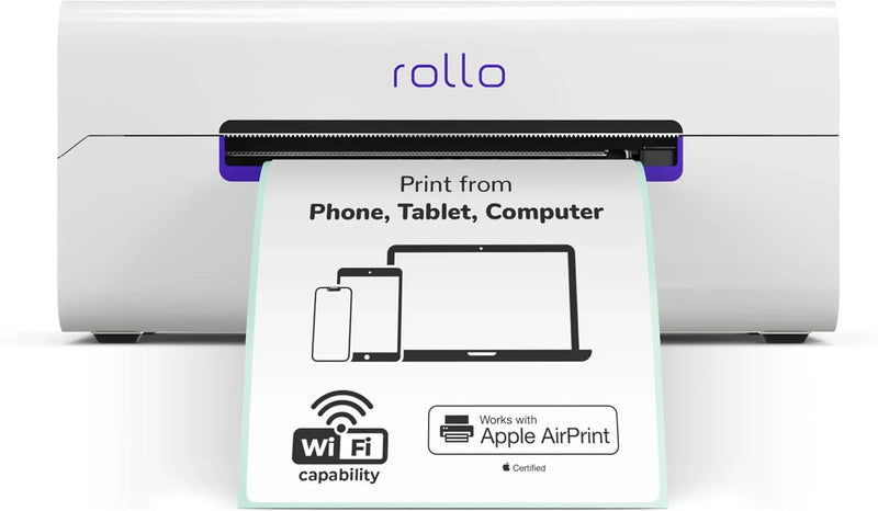 Wireless Shipping Label Printer - A Wi-Fi-enabled thermal label printer (size 4x6 inches), suitable for package shipping - Can be printed via AirPrint on iPhone, iPad, and Mac - Supports Windows, Chromebook, Android, and Linux systems L7