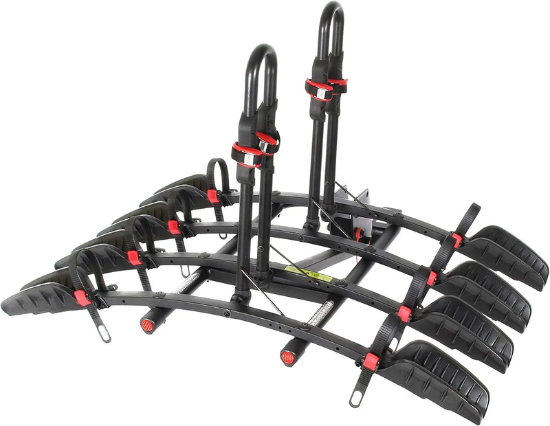 Rack - MAX Mounting Bracket Tray - Suitable for SUVs, trucks, and vans - 4 bicycle mounting brackets for seats - Foldable, with locking arms, 2-inch receiver - 1 bracket T4