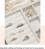 Jewelry Box Jewelry Case PU Leather Jewelry Box Jewelry Storage Box Earring Ear Stud Ring Necklace Organizer Case Jewelry Organizer