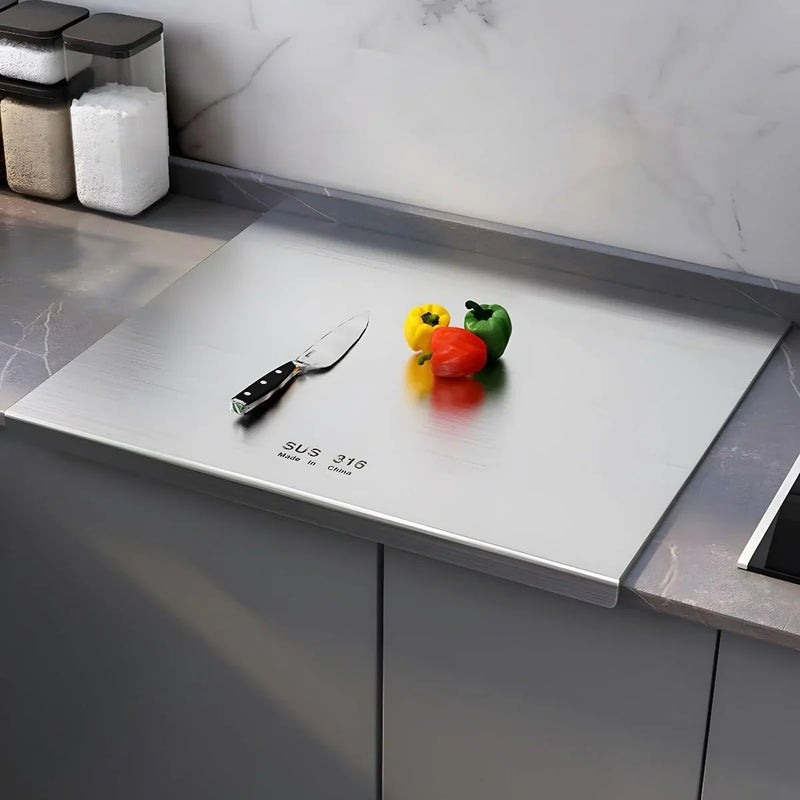 316 Stainless Steel Cutting Board,Cutting Boards for Kitchen,Chopping Board,Large Cutting Board for Chopping Meat,Vegetables,Fruits,Cheese 39.37 * 22.83in U7