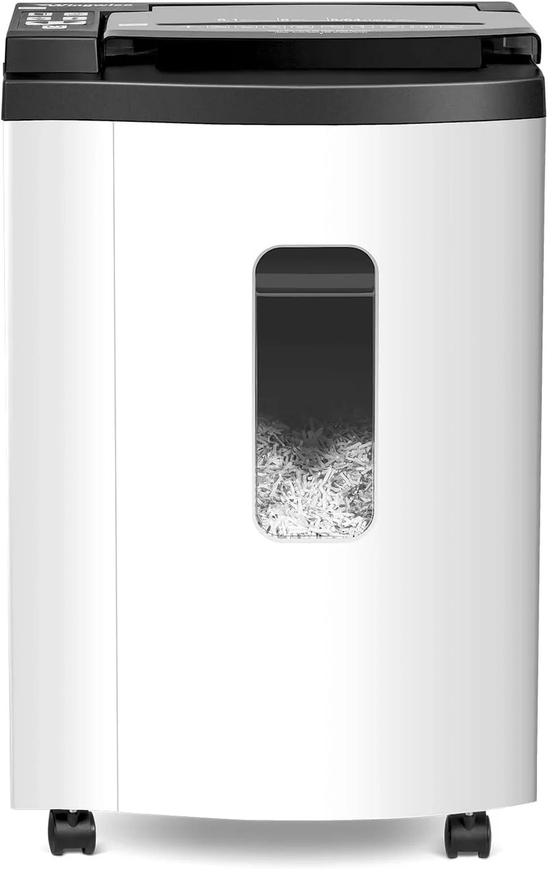 150 Sheet Auto-Feed Micro Cut Paper Shredder for Home Office Use, P-5 Super High Security (5/64 x 19/32 inches), Large 6-Gallon Bin, 20-Min Continuous Run, 55dB Ultra-Quiet, White P6