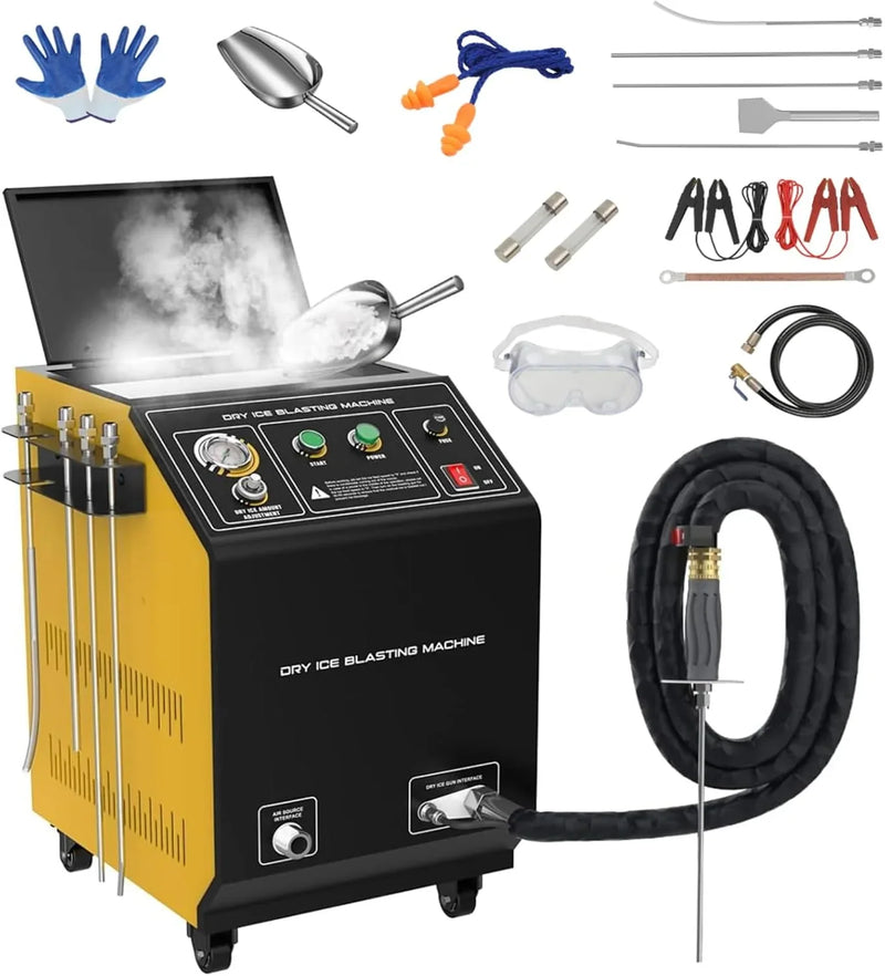 Dry Ice Blasting Machine,HTS705 Pellet Dry Ice Blasters,Industrial Dry Ice Blasting Cleaning Machine, Dry Ice Blaster Engine Cleaner Intake Valve Cleaner, Dry Ice Blast Cleaners 110V/220V I7