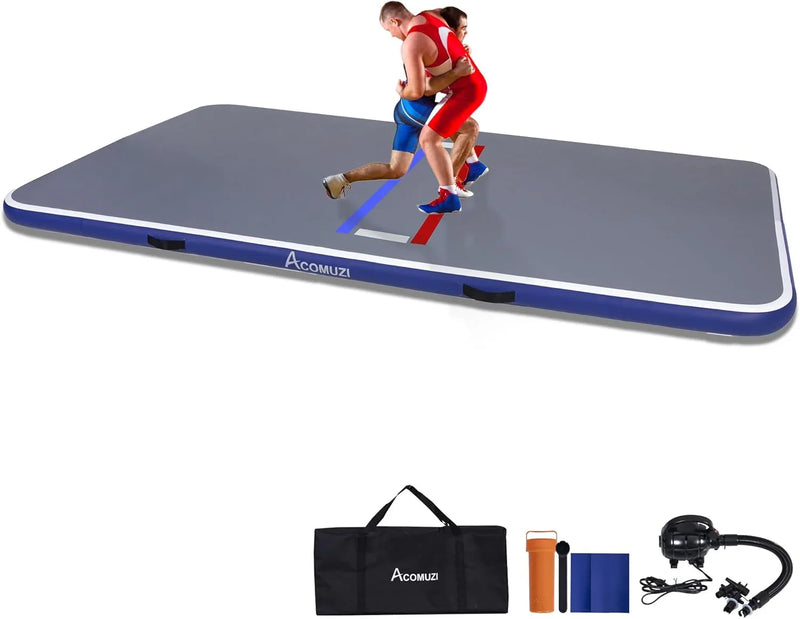 Inflatable Wrestling Mat 10FT/5FT, Portable Jiu Jitsu Mats Wrestling Mat for Home, Outdoor or Indoor Training Mat for Water Yoga, Gymnastics, Gray I0