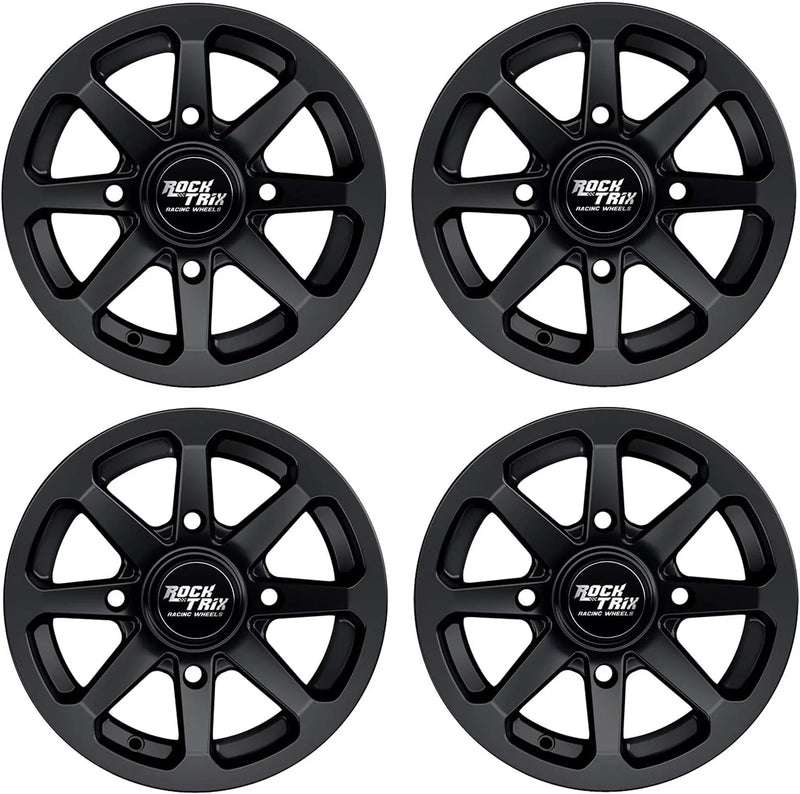 RT102 15in Wheels 15x7 4x137, 4 3 Offset, ATV UTV SxS Rims, Compatible with Can Am Commander Max Defender Max Pro Maverick X3 Maverick Trail, 4/137 Matte Black, Set of 4 B7