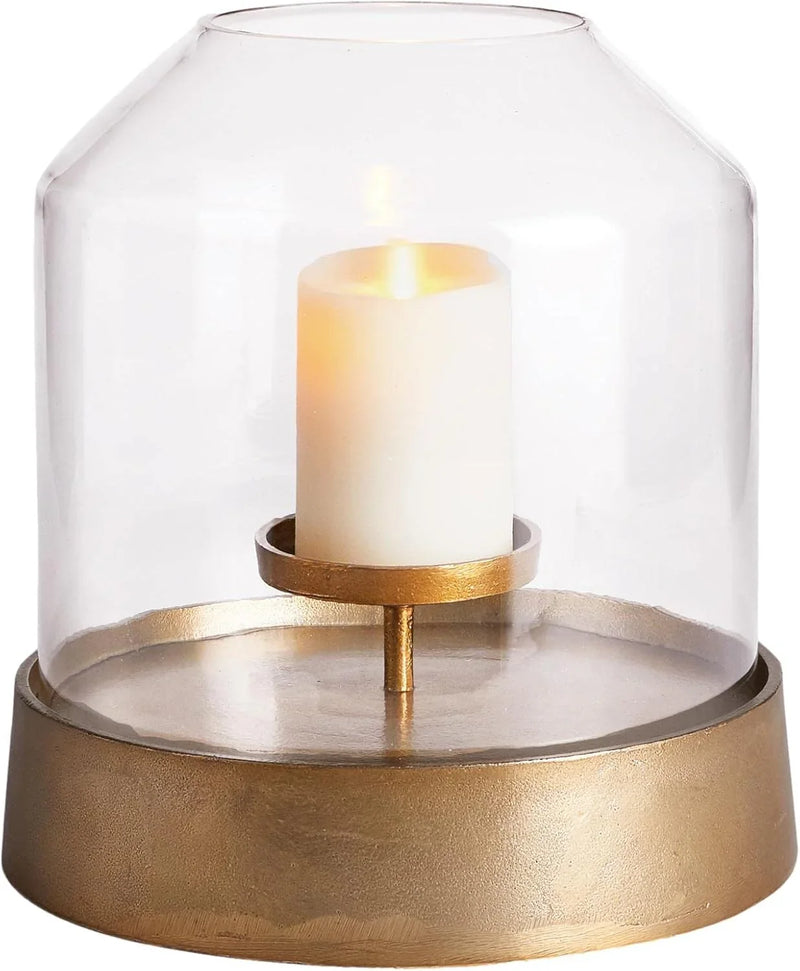Elegant Gold Large Round Hurricane Candle Holder Dome Shape 13 in Terrarium Classic E9