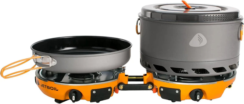 Backpack camping cooking equipment system and camping cooking set, orange color X3