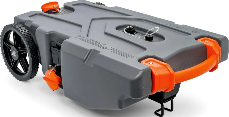 Heavy Duty 28 Gallon Portable RV Waste Holding Tank with Hose and Accessories Durable Leak Free and Odorless RV Tote Tank (39004) D3