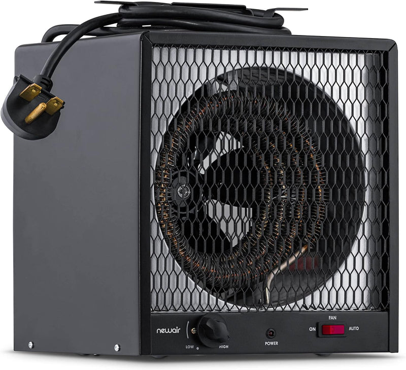 240v Portable Electric Garage Heater, Industrial Strength with Internal Thermostat and Carrying Handle, Heats 600 sq. ft. with 6-30R Plug, Perfect for Garages, Workshops and More N9