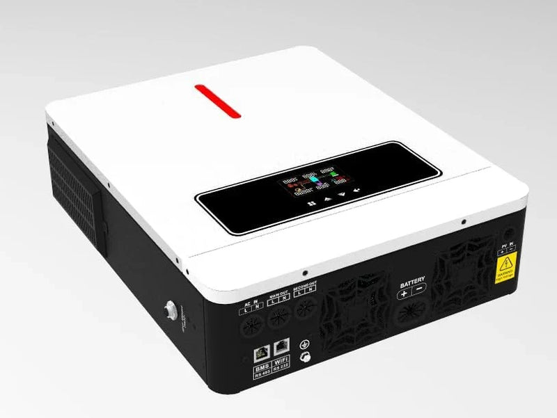 3600W Hybrid Pure Sine Wave Power Inverter with 120A MPPT Solar Charger .dc 24V to ac 110v 60HZ Solar Converter for Home,Car ＆Cabin (DC24V(Range20V-30V) 3600VA) E6
