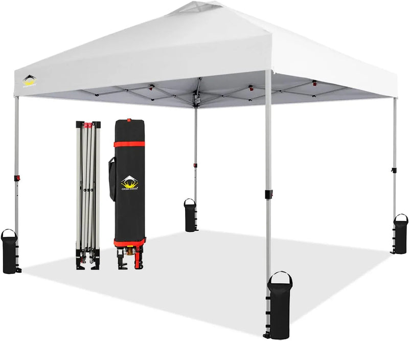 Crown Shades 10*10 Pop up Canopy Outside Canopy, Patented One Push Tent Canopy with Wheeled Carry Bag J4
