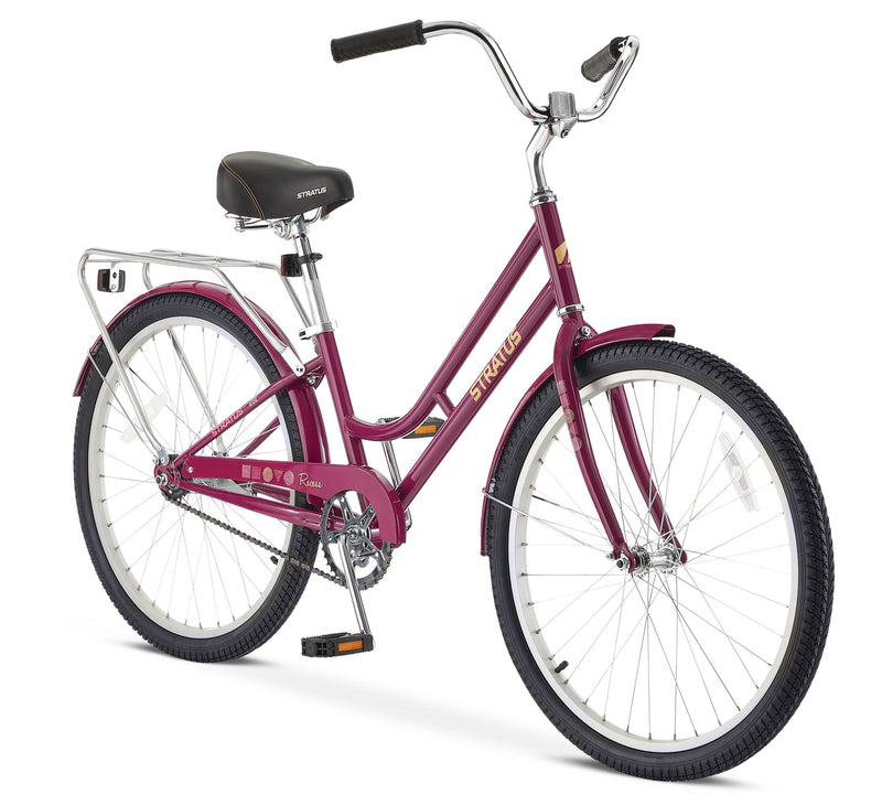 Adult Stratus Recess Bicycle, 24-in Wheel, Single Speed, Steel Frame, Purple O6