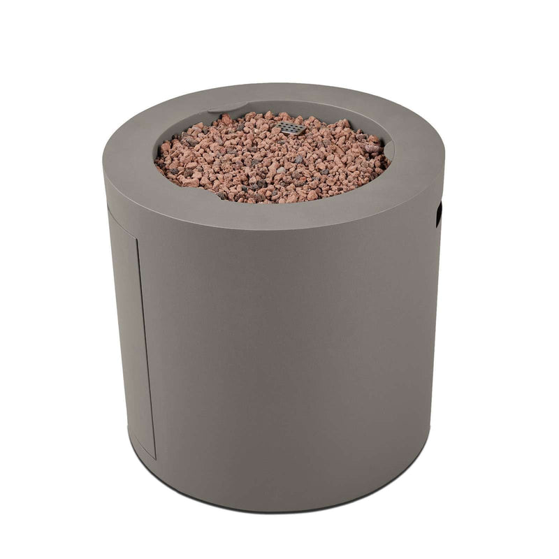 Aegean Steel Propane Fire Pit Hidden Tank in Mist Gray, 24-in E8