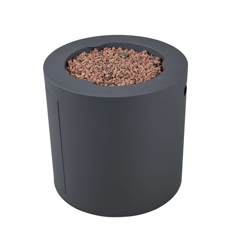 Aegean Steel Propane Fire Pit Hidden Tank in Slate, 24-in E8