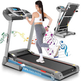 ANCHEER Folding Treadmill with 15% Auto Incline,3.25HP Ultra-silent Motor, Speed Range of 0.6~10MPH,300lb Capacity, APP Bluetooth...
