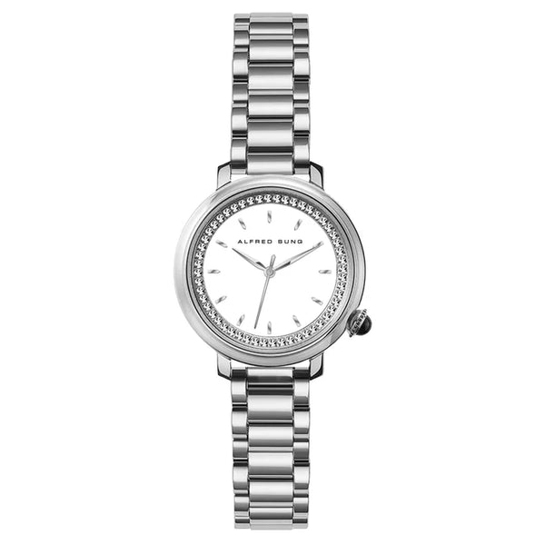 Alfred Sung White Dial Women's Watch O9