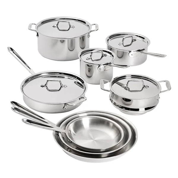 All-Clad D3 Stainless 3-Ply Bonded Cookware, 13-pieces E8
