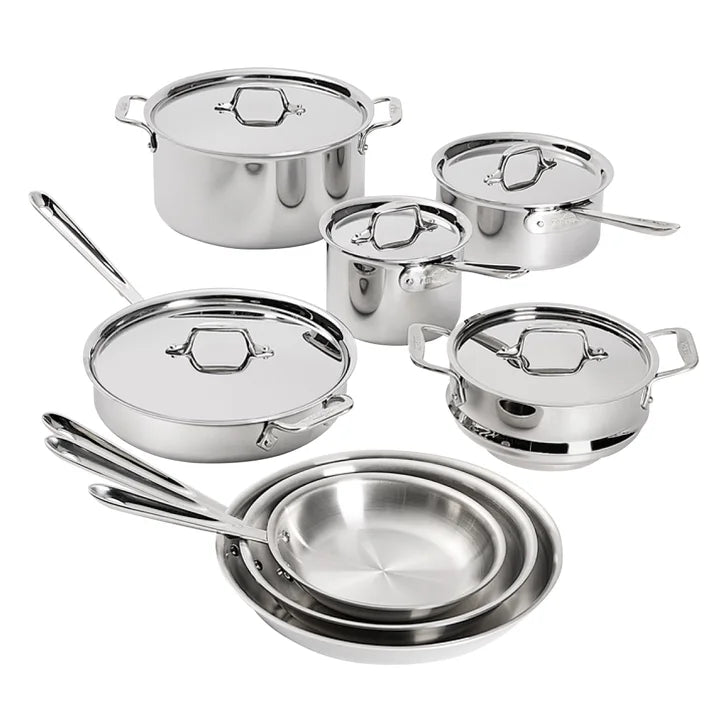 All-Clad D3 Stainless 3-Ply Bonded Cookware, 13-pieces E8